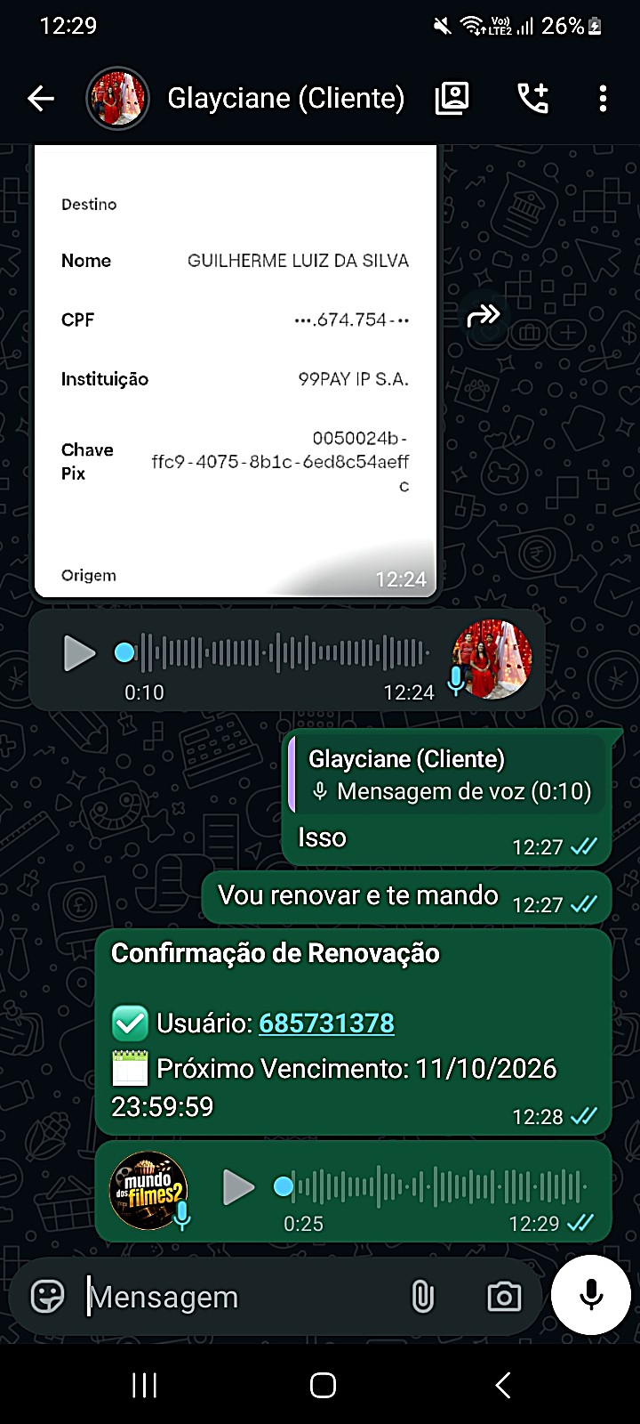Depoimento Glayciane