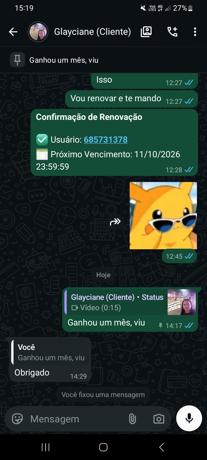 Depoimento Glayciane